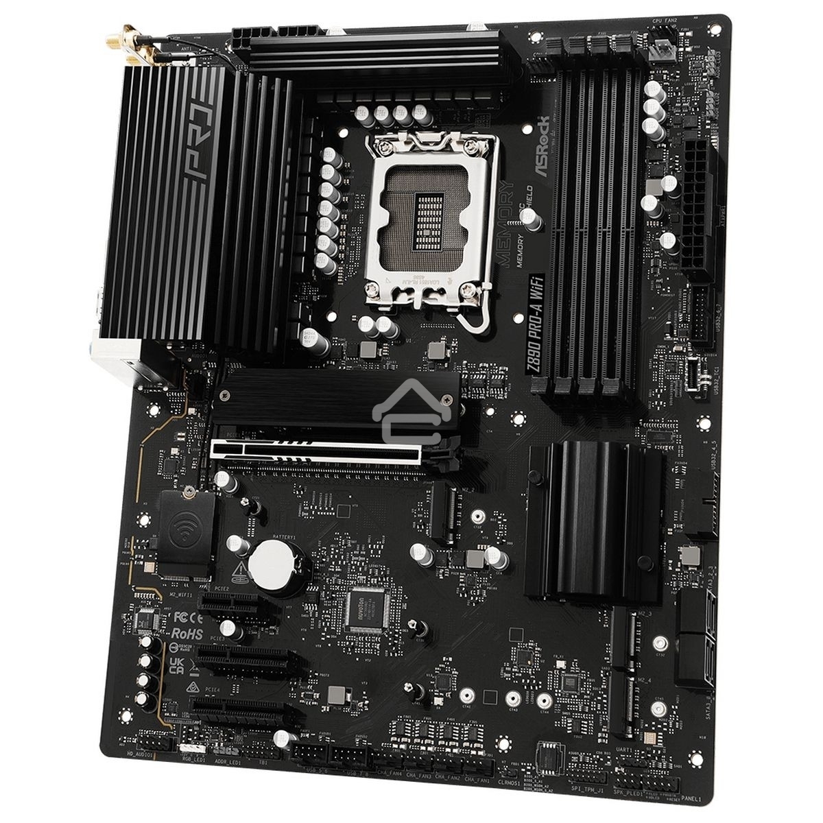 Материнская плата ASRock Z890 PRO-A WIFI, LGA 1851, Intel Z890, 4xDDR5, 4xSATA, 4xM.2, 1xPCIe 5.0 x16, 2xPCIe 4.0 x4, 1xPCIe 4.0 x1, 1xHDMI, 1xDP, 1xThunderbolt 4, 1x2.5Gb LAN, 4xUSB-A 3.2 Gen 1, 2xUSB-A 3.2 Gen 2, 1xUSB-C 3.2 Gen 2, 2xUSB-C Thunderbolt 4