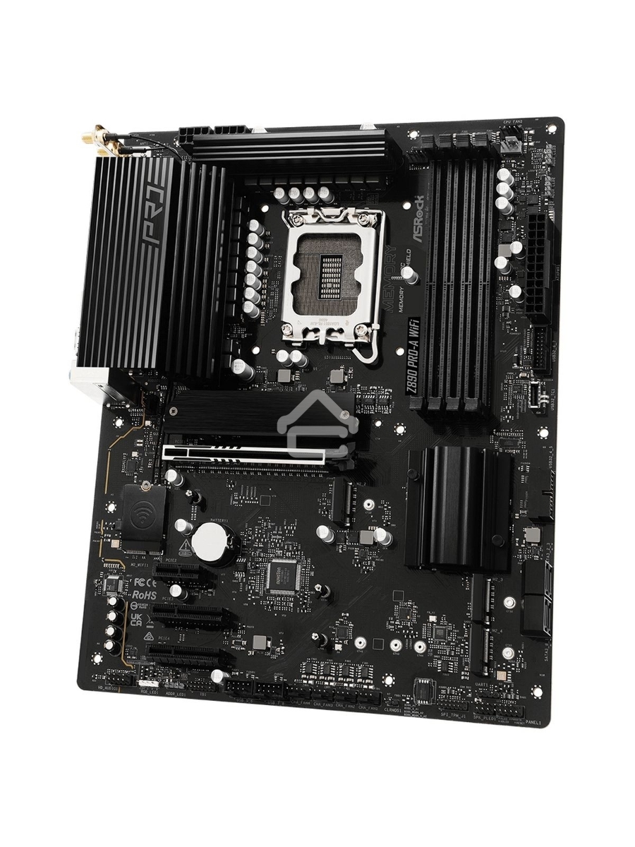 Материнская плата ASRock Z890 PRO-A WIFI, LGA 1851, Intel Z890, 4xDDR5, 4xSATA, 4xM.2, 1xPCIe 5.0 x16, 2xPCIe 4.0 x4, 1xPCIe 4.0 x1, 1xHDMI, 1xDP, 1xThunderbolt 4, 1x2.5Gb LAN, 4xUSB-A 3.2 Gen 1, 2xUSB-A 3.2 Gen 2, 1xUSB-C 3.2 Gen 2, 2xUSB-C Thunderbolt 4