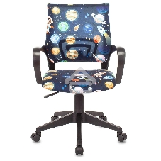 Кресло детское Бюрократ BUROKIDS 1 черный космонавт крестовина пластик