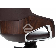 Кресло руководителя Бюрократ _DAO-2 коричневый, кожа, с подголовником, крестовина алюминий