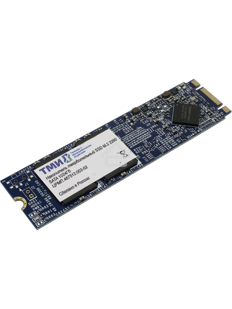 Накопитель SSD ТМИ M.2 2280 1ТБ SATA3 6Gbps, 3D TLC, до R560/W520, IOPS(randon 4K) до R66K/W73K, 2521,01 TBW, 3,45 DWPD 2y wty МПТ