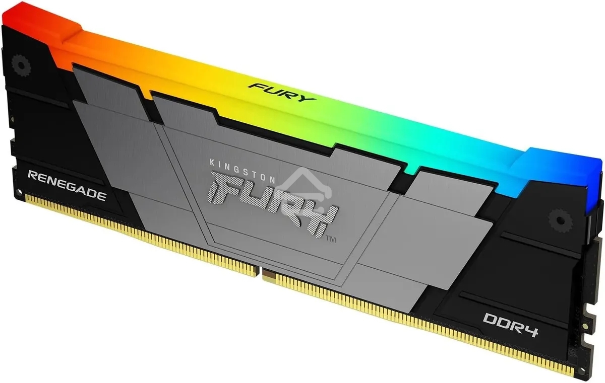 Оперативная память Kingston Fury Renegade, DDR4, 8GB (1x8GB), 3600MHz, CL16, DIMM, с радиатором, RGB, серебристый/черный