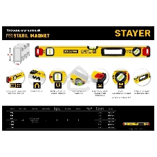 Уровень STAYER PROFESSIONAL 1000 мм уровень магнитный с двумя фрезерованными поверхностями