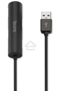 Разветвитель USB 2.0 Buro BU-HUB4-0.5R-U2.0 4порт. черный