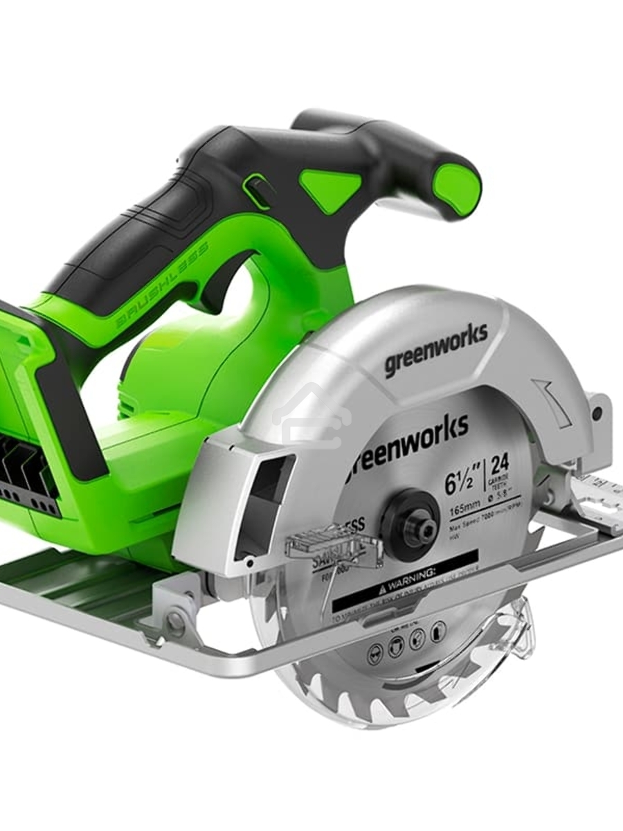Циркулярная пила аккумуляторная GreenWorks GD24CS165, 24V, бесщеточная, 57 мм, без АКБ и ЗУ (1501607)