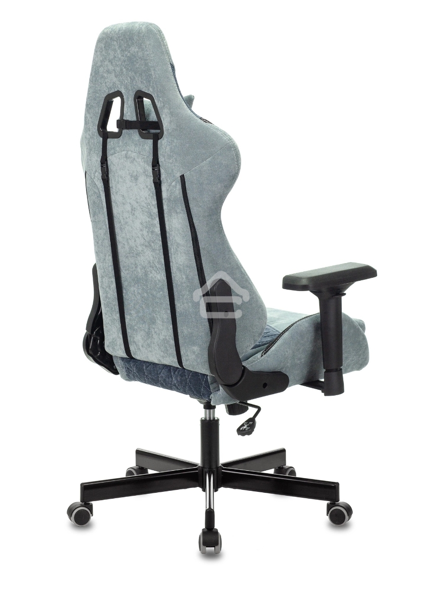 Кресло игровое Бюрократ VIKING 7 KNIGHT BL FABRIC синий текстиль/эко.кожа крестовина металл/пластик