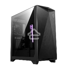 Компьютерный корпус MSI MPG GUNGNIR 300P AIRFLOW Midi Tower, EATX, 2xUSB 3.2 Gen 1, 1xUSB 3.2 Gen2 Type-C, 4x120мм PWM black Fan, 1x80мм Fan, 2x 6015 Fan, MPG PCI-E 4.0 X16 RISER CABLE, Tempered Glass Window