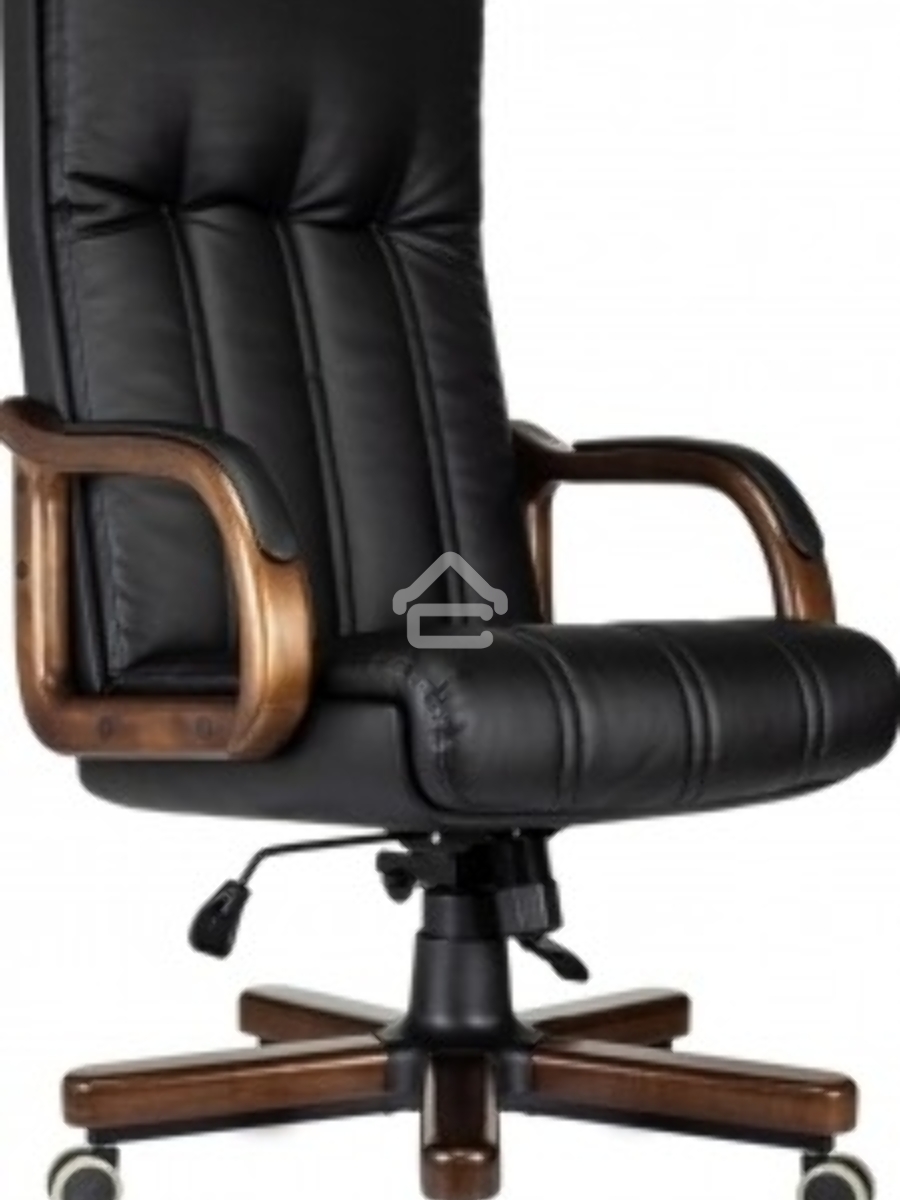 Кресло руководителя Бюрократ T-9932Walnut черный, эко.кожа, крестов. металл/дерево