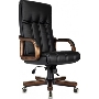 Кресло руководителя Бюрократ T-9932Walnut черный, эко.кожа, крестов. металл/дерево