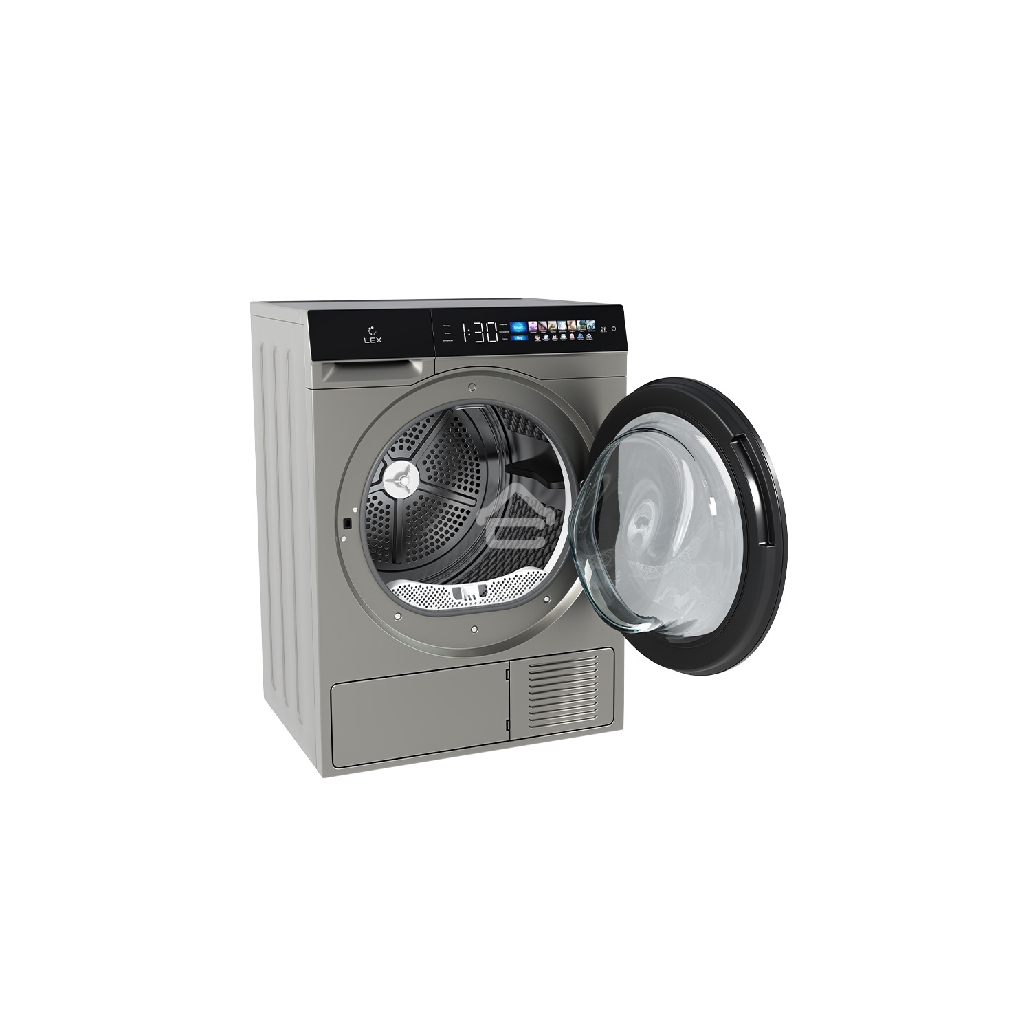 Сушильная машина LEX LDM12GrBlThD серый, 10 кг, сушка - конденсационная, программ - 16, 60 x 85 x 62 см