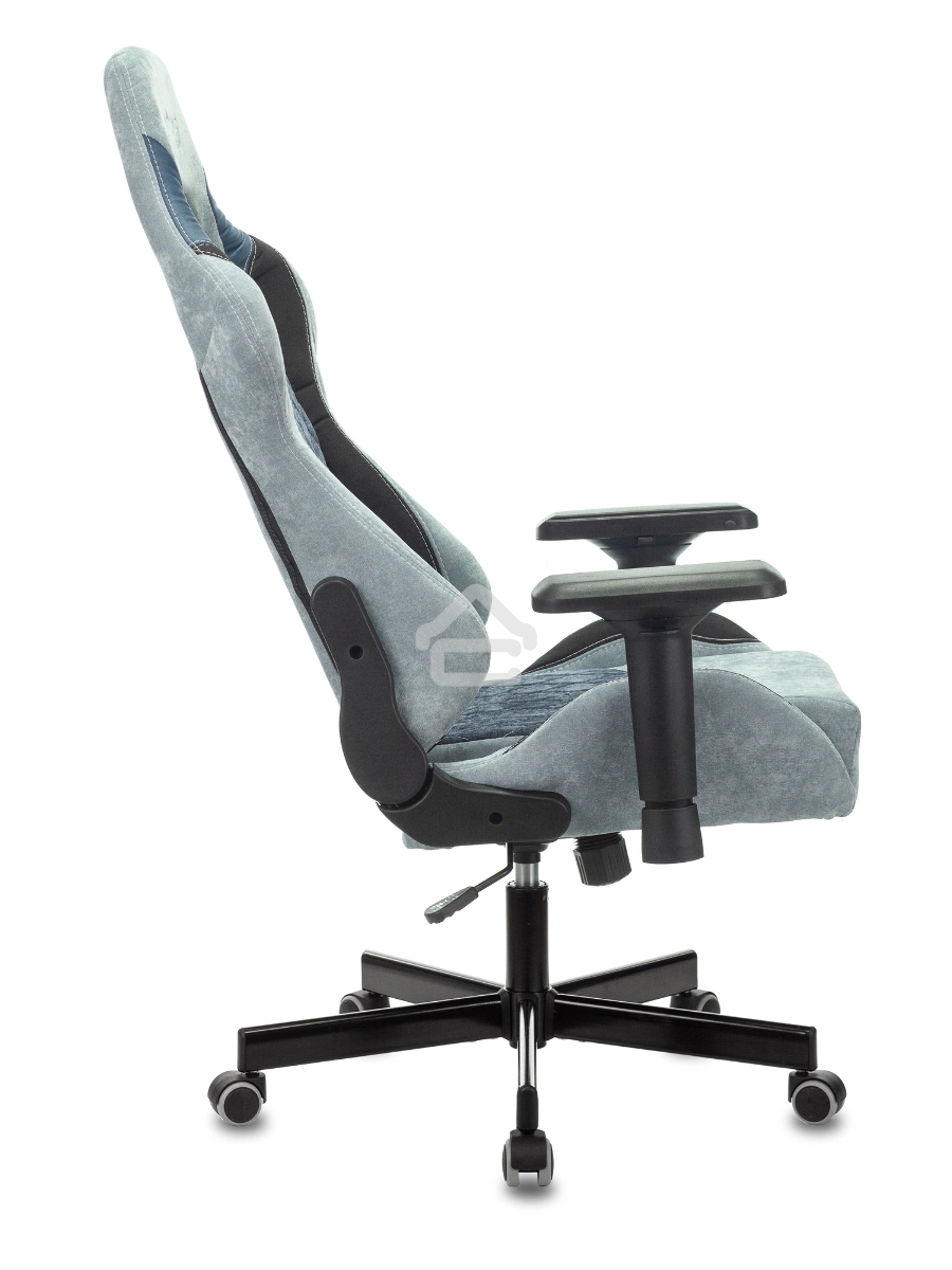 Кресло игровое Бюрократ VIKING 7 KNIGHT BL FABRIC синий текстиль/эко.кожа крестовина металл/пластик