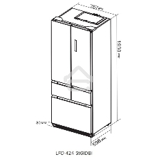 Встраиваемый холодильник LEX LFD424StGIDBI серый четырехкамерный 250/163л морозилка снизу, No Frost, Side by Side