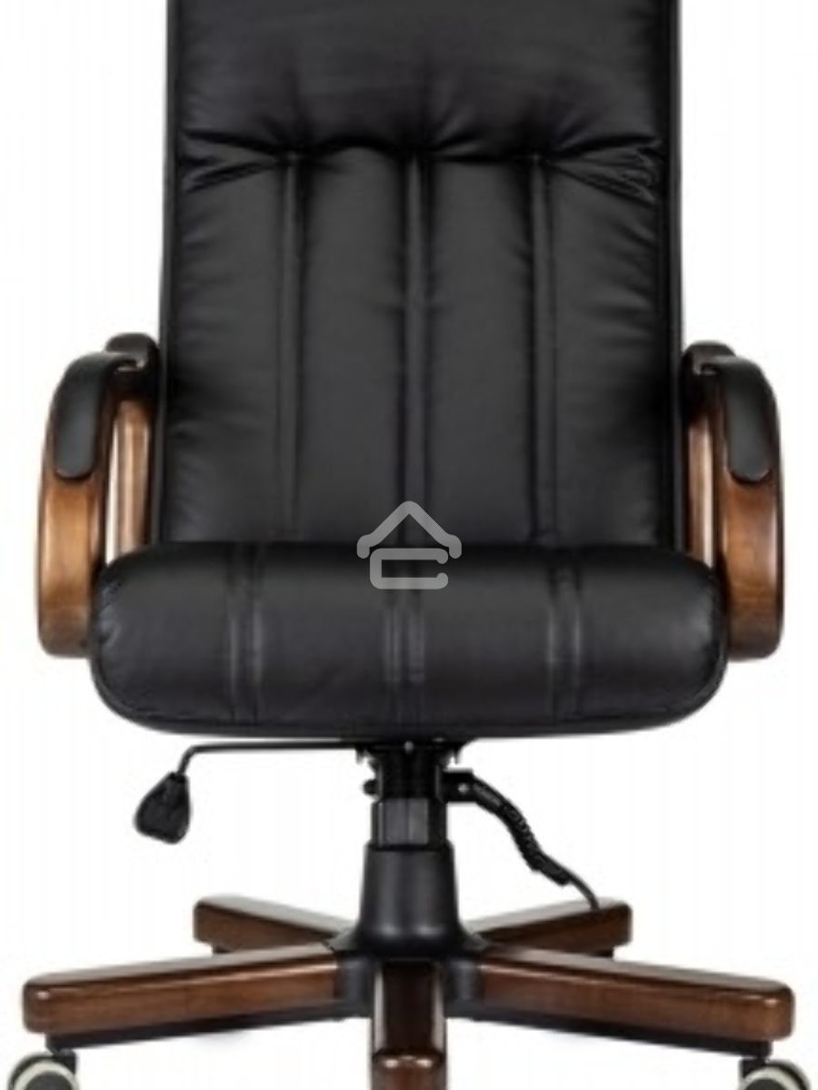 Кресло руководителя Бюрократ T-9932Walnut черный, эко.кожа, крестов. металл/дерево