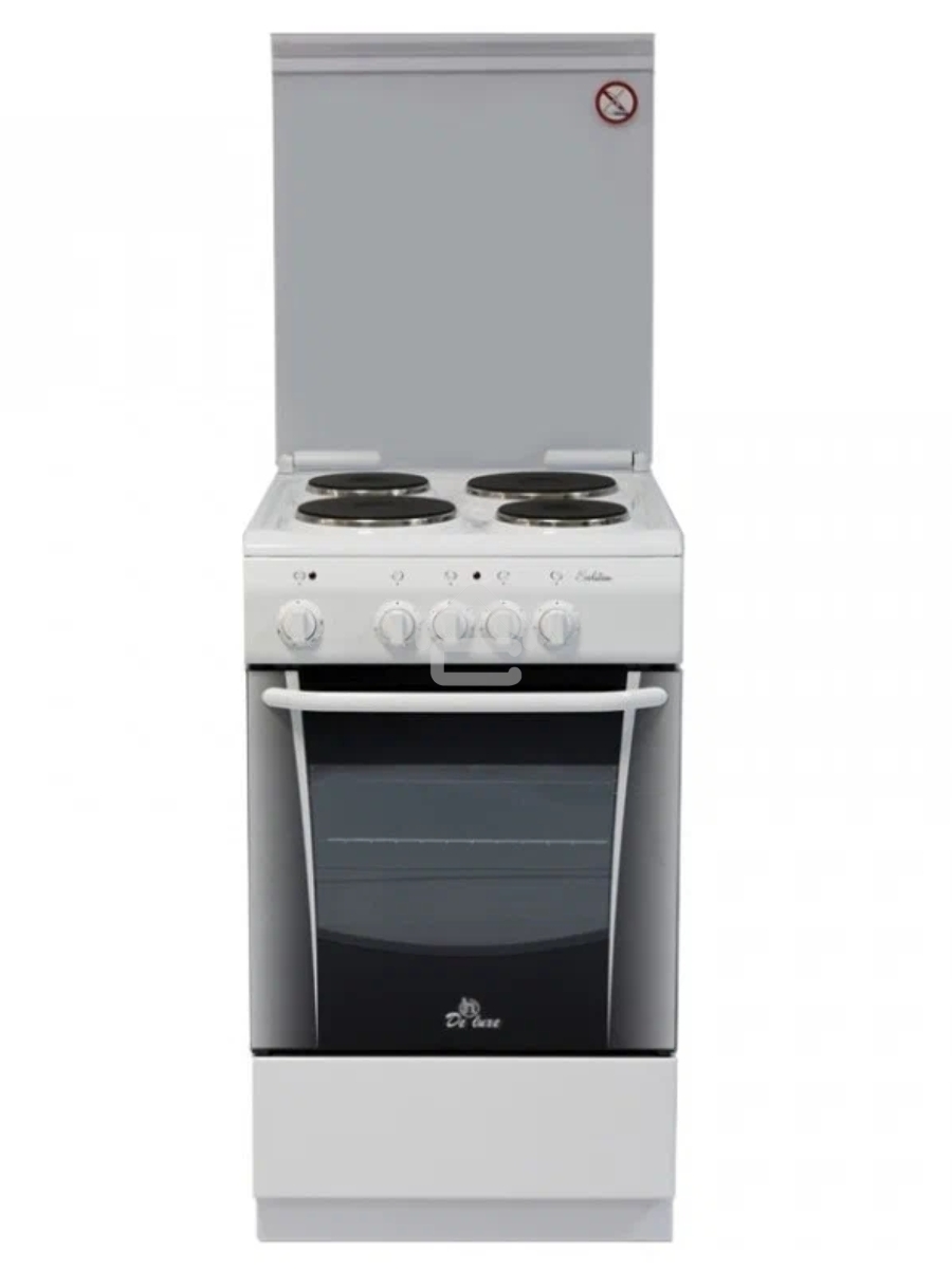 Плита электрическая De Luxe 506004.04 Э белый, конфорок 4 шт, духовка 54 л, 50 см x 85 см x 60 см