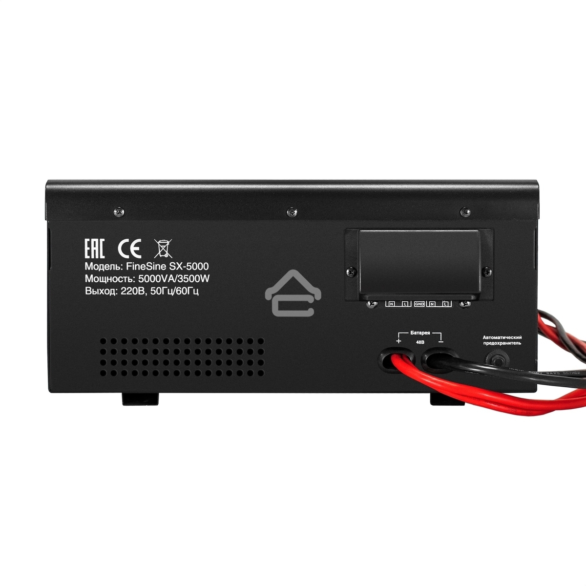 Комплект Источник бесперебойного питания EX296004RUS + батарея 45Aч EX285666RUS 4шт (инвертор, синус, для котла, настенный) ExeGate FineSine SX-5000.LCD.AVR.2SH.T <5000VA/3500W, чистая синусоида, цветной LCD-дисплей, AVR, 2*Schuko+клеммы, линейно-интеракт