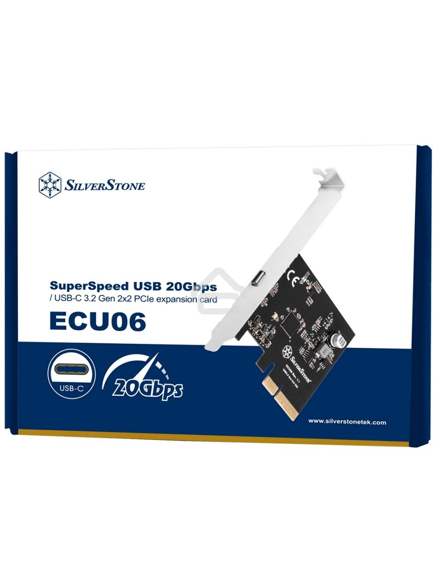 Контроллер Silverstone G56ECU060000010 SuperSpeed USB 20Gbps / USB-C 3.2 Gen 2x2 PCIe expansion card