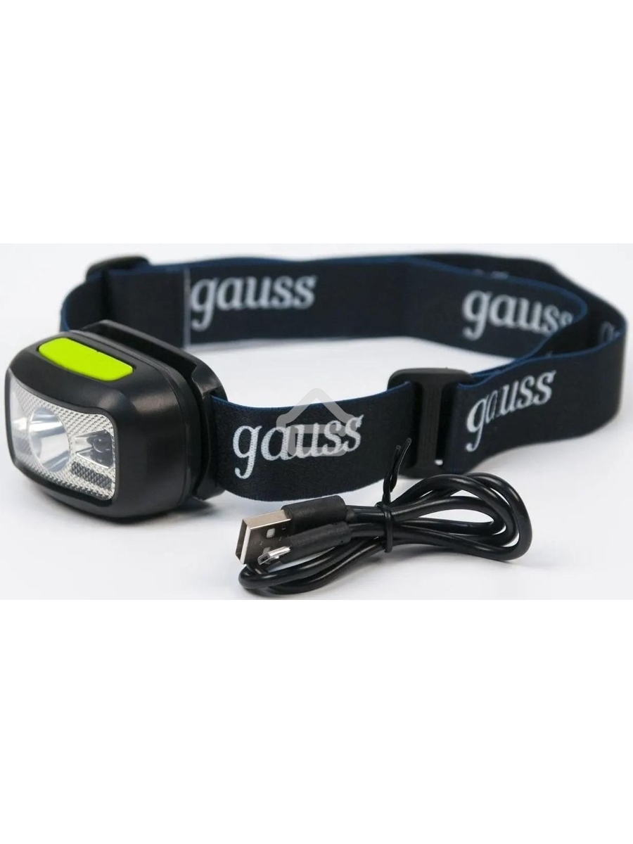 Фонарь налобный GAUSS GFL402 3W 220lm Li-ion 1200mAh LED
