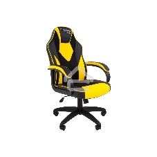 Кресло игровое Chairman game 17 экопремиум, черный/желтый