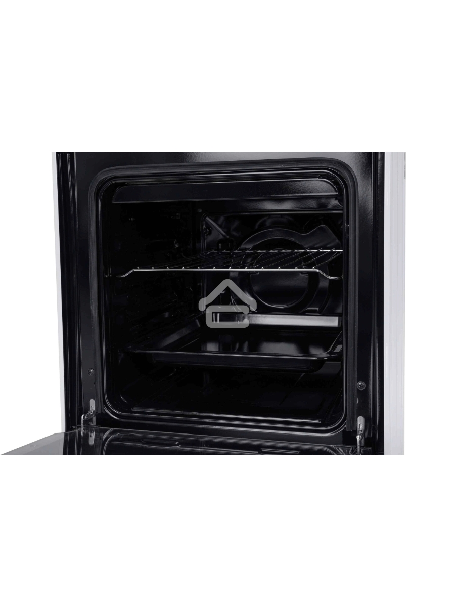 Плита комбинированная Kraft KF-FSK5302EW белый, конфорок 4 газовых, духовка 58 л, 50 см x 85.5 см x 55 см