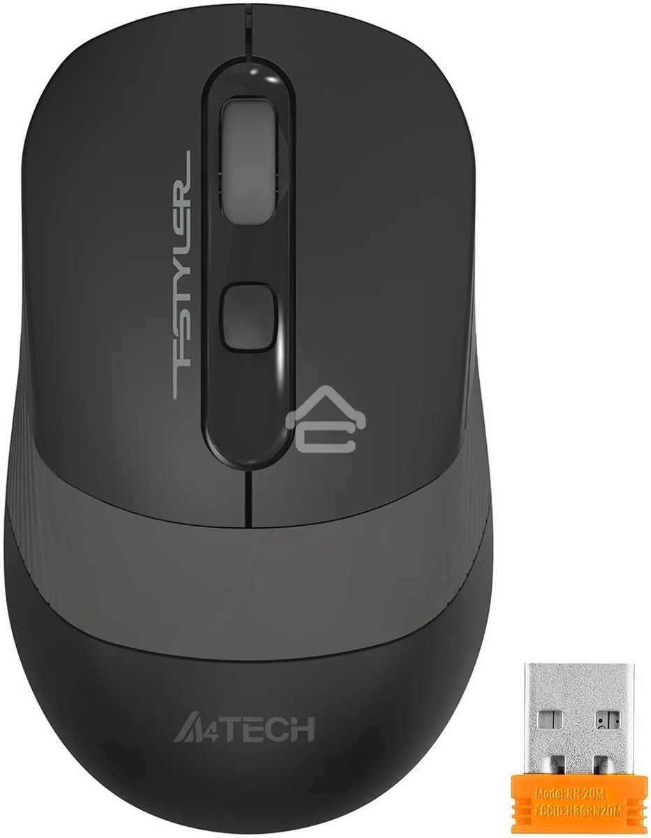 Мышь беспроводная A4Tech Fstyler FG10S черный/серый, 2000 dpi, радиоканал, USB, кнопки - 4