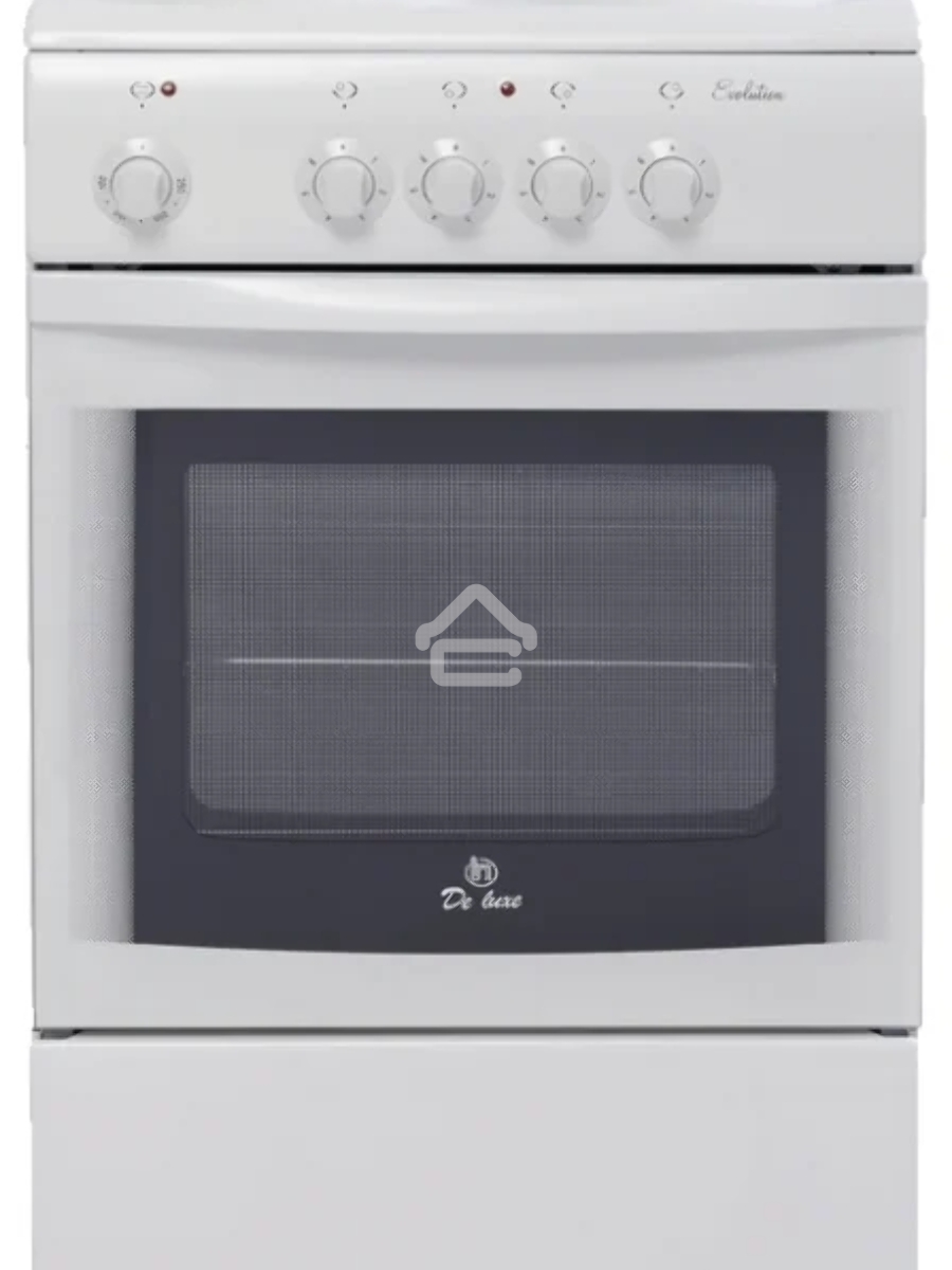 Плита электрическая De Luxe 506004.04 Э белый, конфорок 4 шт, духовка 54 л, 50 см x 85 см x 60 см