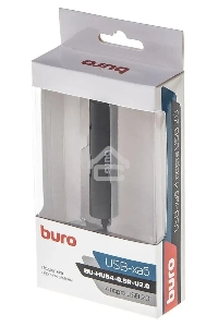 Разветвитель USB 2.0 Buro BU-HUB4-0.5R-U2.0 4порт. черный