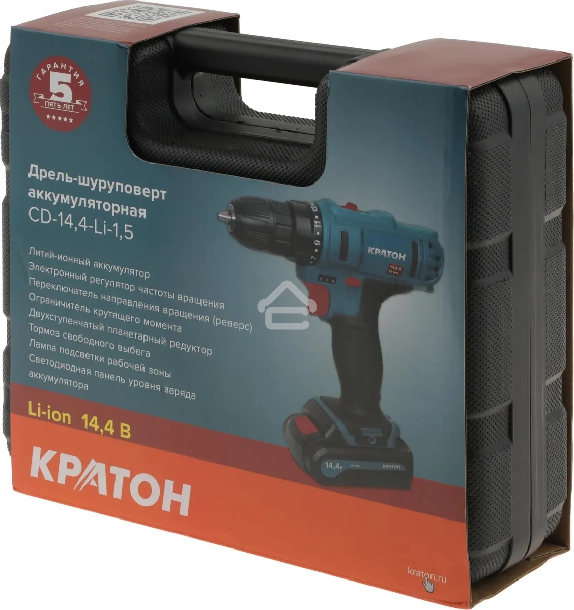 Дрель-шуруповерт аккумуляторная Кратон CD-14,4-Li-1,5