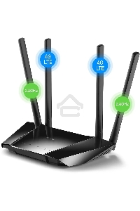 Роутер беспроводной Cudy LT400 N300 10/100BASE-TX/4G cat.4 черный