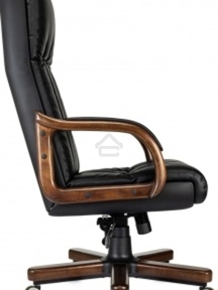 Кресло руководителя Бюрократ T-9932Walnut черный, эко.кожа, крестов. металл/дерево