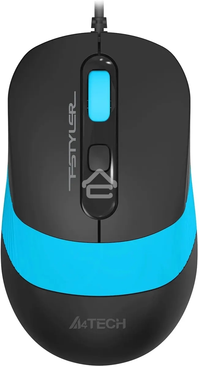 Мышь проводная A4Tech Fstyler FM10S черный/голубой, 1600 dpi, USB, кнопки - 4