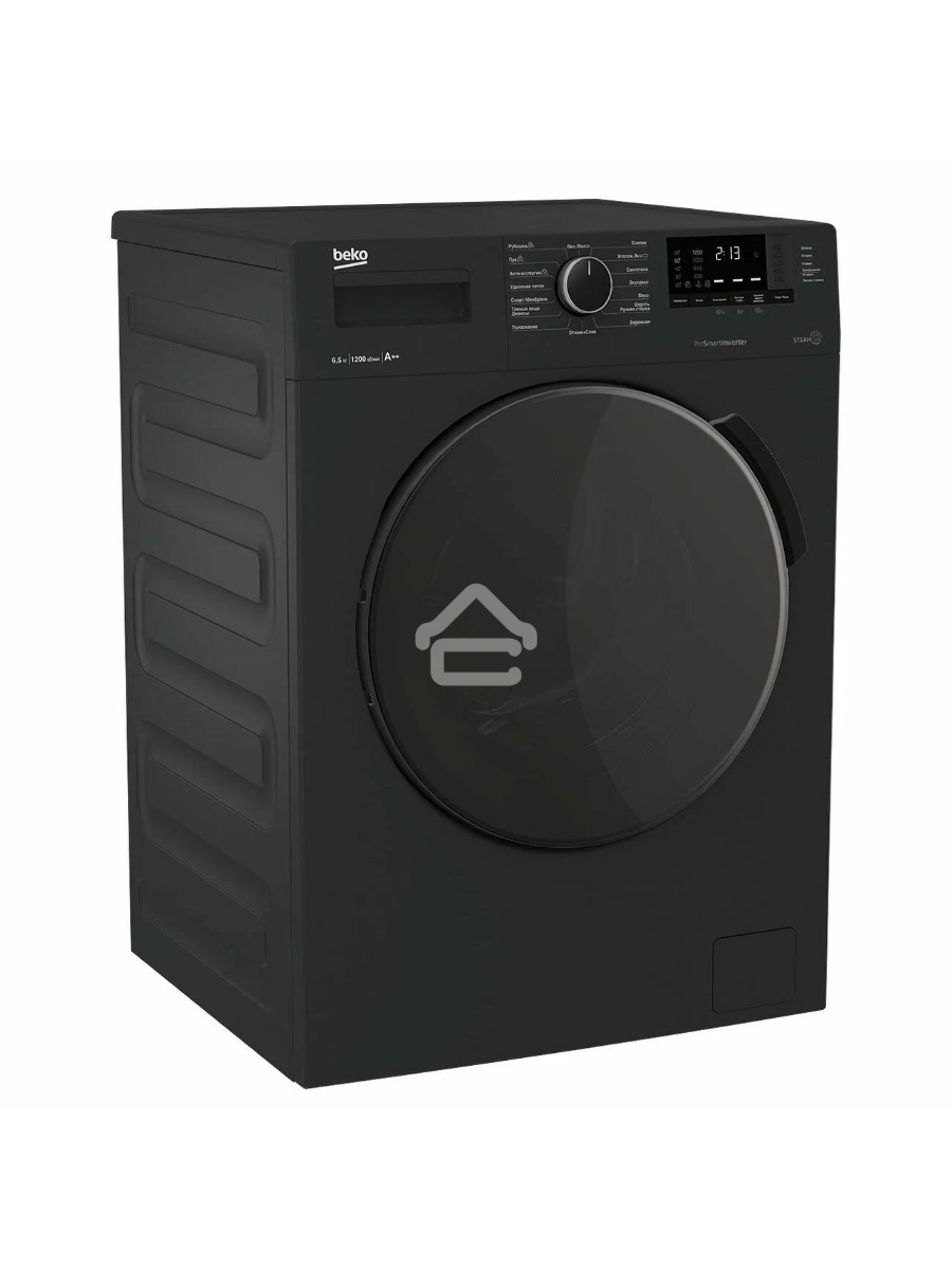 Стиральная машина Beko WSPE6H616A черный, загрузка фронтальная 6,5 кг, 1200 об/мин., класс: А++