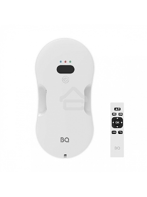Робот-мойщик окон BQ WR300DS, 80 Вт, Объем 40мл/Объем емкости для чистящего средства 110мл/ Страховочый трос 4м/Параметры электропитания 110-240 В, 50-60 Гц/Дистанционное управление/Уьтразвуковое распыление воды/Сухая и влажная уборка