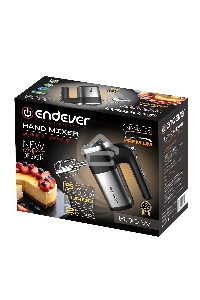 Миксер ручной Endever Sigma-08 черный/стальной, 500 Вт, 2 насадки, 5 скоростей