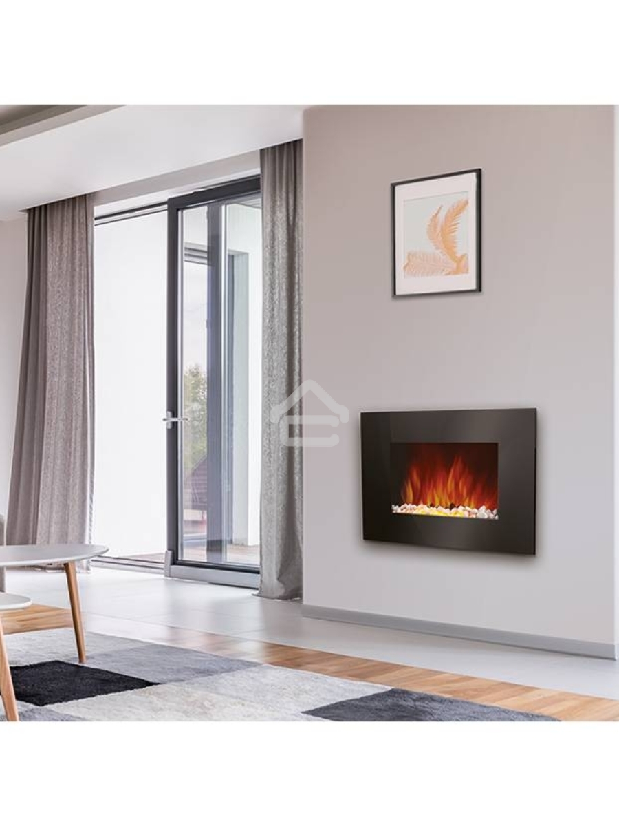 Электрокамин Electrolux EFP/W-1250ULS, черный, 2000 Вт, 25 м2, термостат, пульт д/у