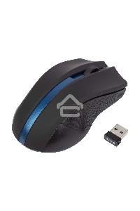 Мышь беспроводная HIPER HOMW-074 черный/синий, 1000 dpi, радиоканал, USB, кнопки - 3