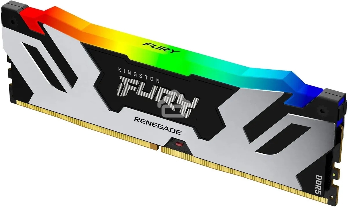 Оперативная память Kingston Fury Renegade, DDR5, 48Gb (1x48Gb), 6000MHz, CL32, DIMM, с радиатором, RGB, cеребристый/черный