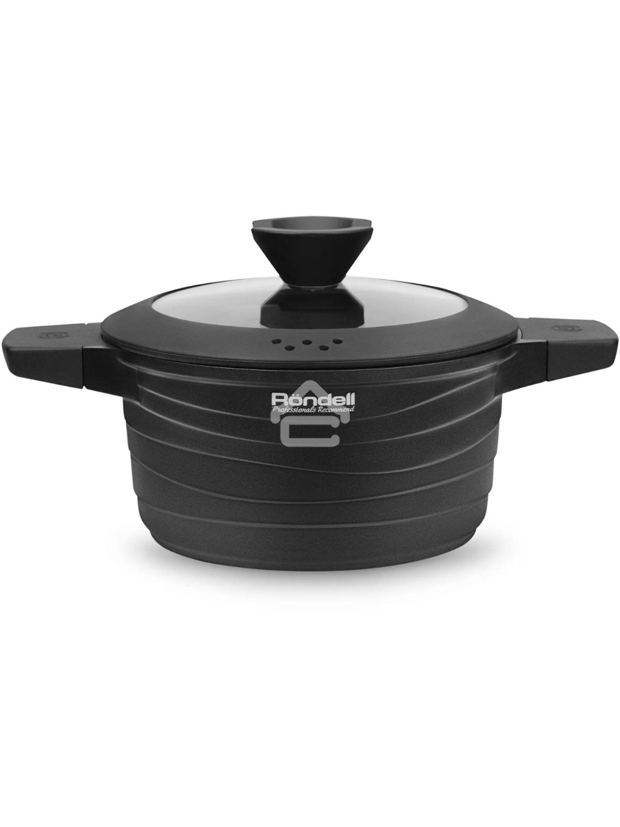 Кастрюля Rondell Walzer RDA-766, 4.7л, 24см, с крышкой, черный