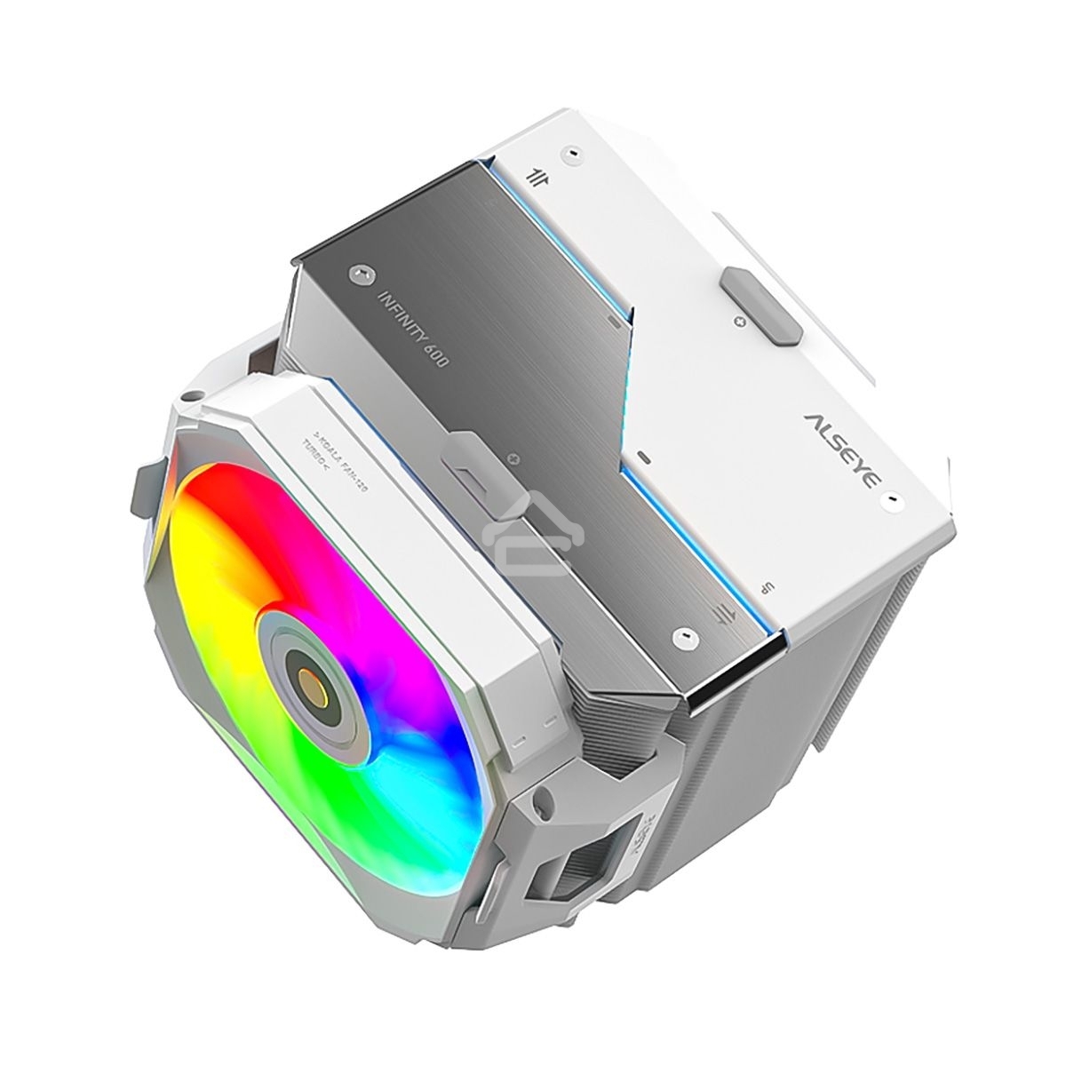 Кулер для процессора Alseye i600-W белый, 120 мм, алюминий/медь, 2300 об/мин, 37.8 дБ, 4 pin, 265 Вт, 160 мм