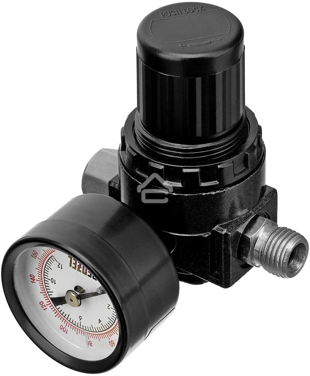 Регулятор давления с манометром Denzel R1500, 12 бар, 1/4