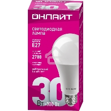 Лампа светодиодная ОНЛАЙТ 61971 OLL-A70-30-230-4K-E27