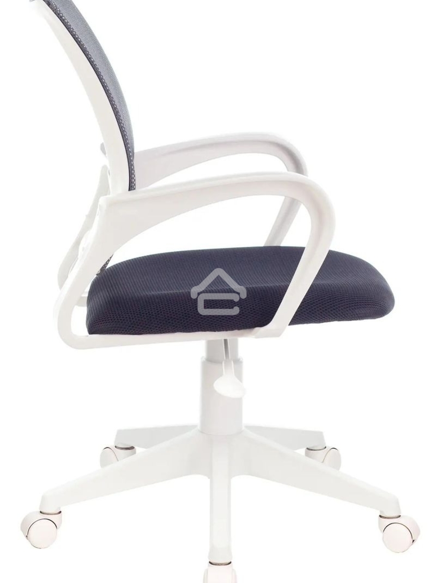 Кресло компьютерное Бюрократ CH-W695NLT TW-04 TW-12 темно-серый, сетка/ткань, крестовина пластик, пластик белый