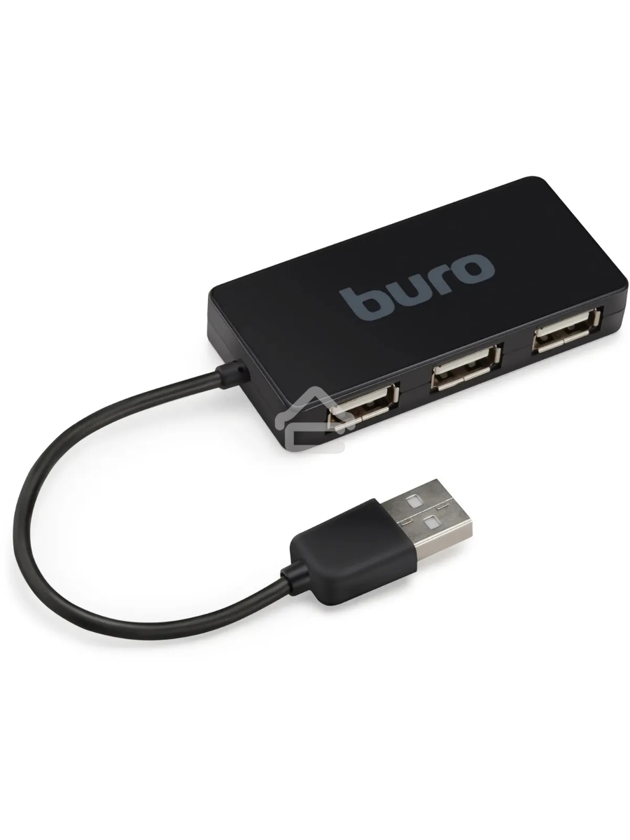 Разветвитель USB 2.0 Buro BU-HUB4-U2.0-Slim 4порт. черный