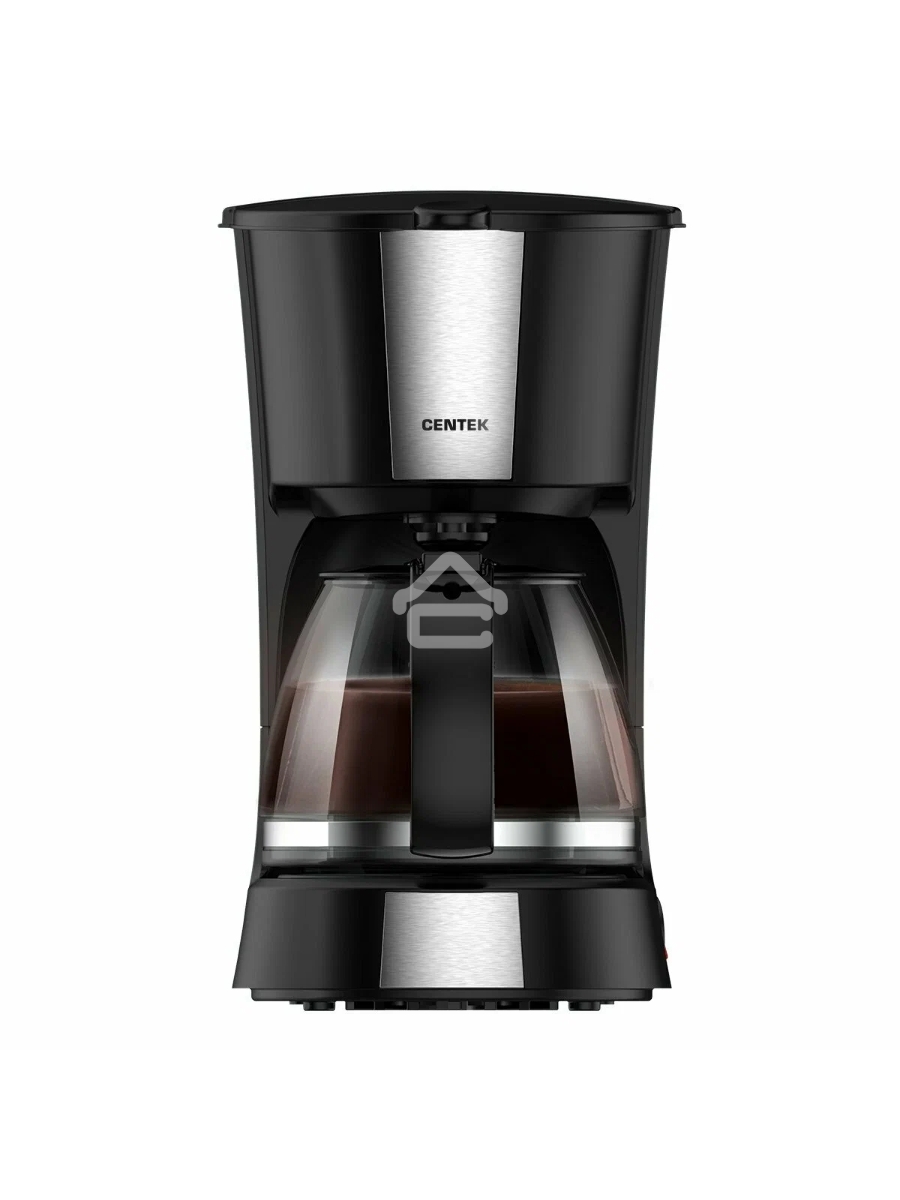 Кофеварка капельная Centek CT-1149 черный/сталь, исп. кофе - молотый, 1.2 л, 980 Вт.