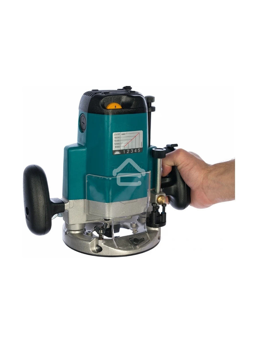 Фрезеры Makita 3612C Фрезер, {1850Вт,9000-23000об\м,ход-60мм,цанга-12мм,6кг,кор,пл пуск, эл тормоз, направл}