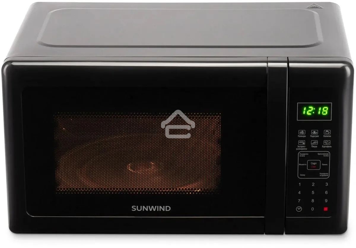 Микроволновая печь SunWind SUN-MW007 черный, 20 л, 700 Вт, переключатели - сенсор