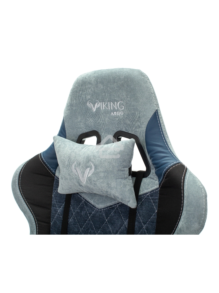 Кресло игровое Бюрократ VIKING 7 KNIGHT BL FABRIC синий текстиль/эко.кожа крестовина металл/пластик