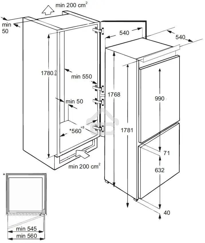 Встраиваемый холодильник LEX RBI 201 NF