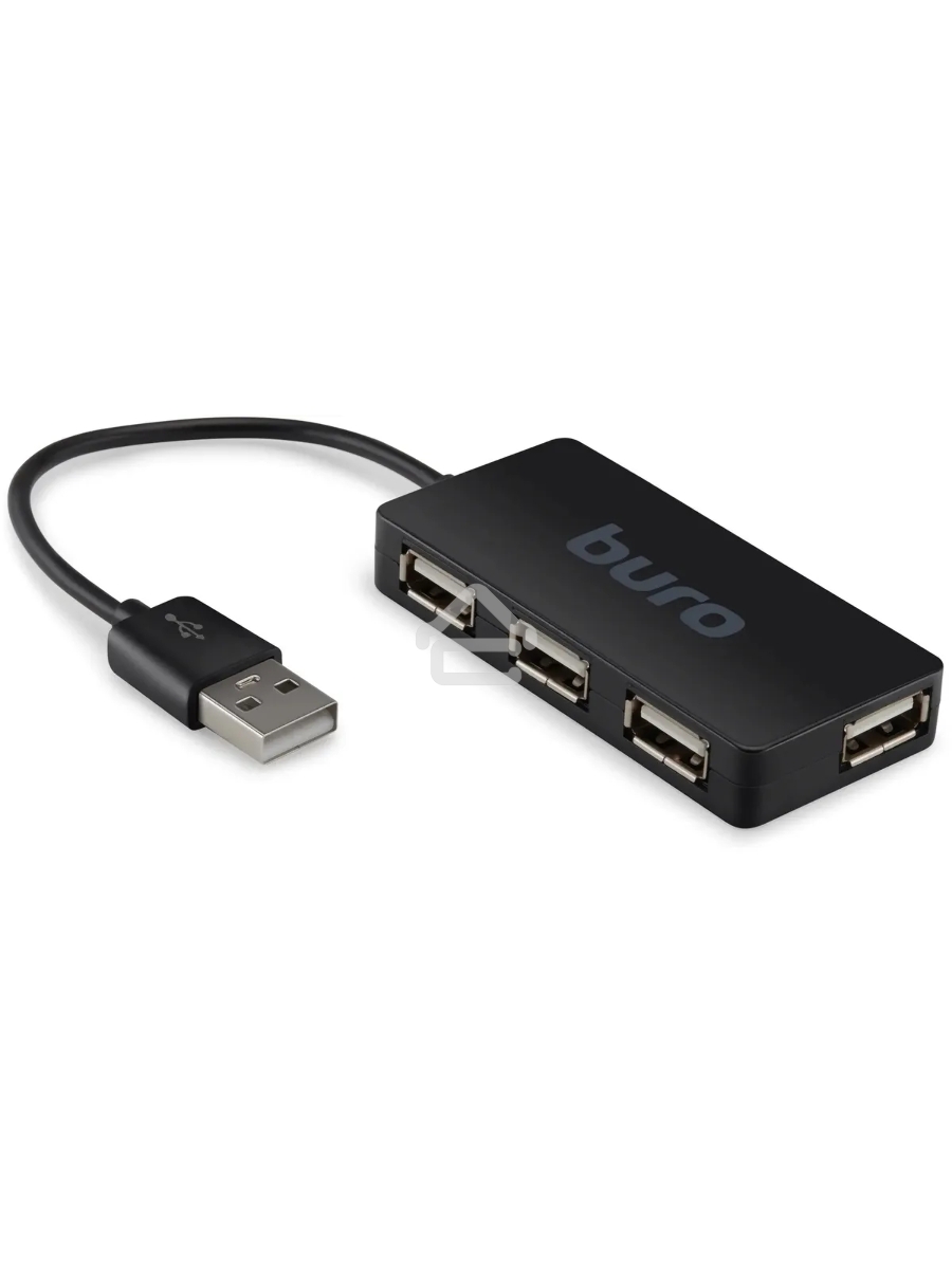 Разветвитель USB 2.0 Buro BU-HUB4-U2.0-Slim 4порт. черный