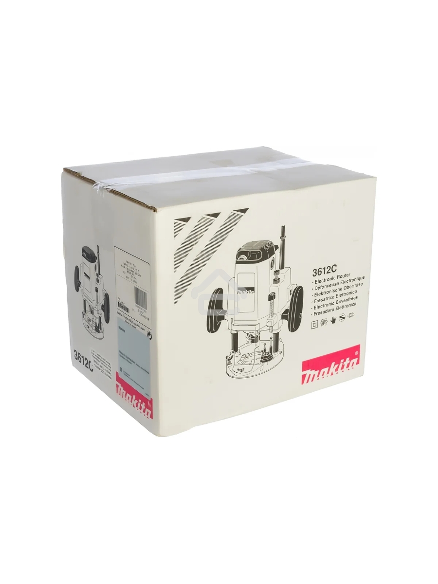 Фрезеры Makita 3612C Фрезер, {1850Вт,9000-23000об\м,ход-60мм,цанга-12мм,6кг,кор,пл пуск, эл тормоз, направл}