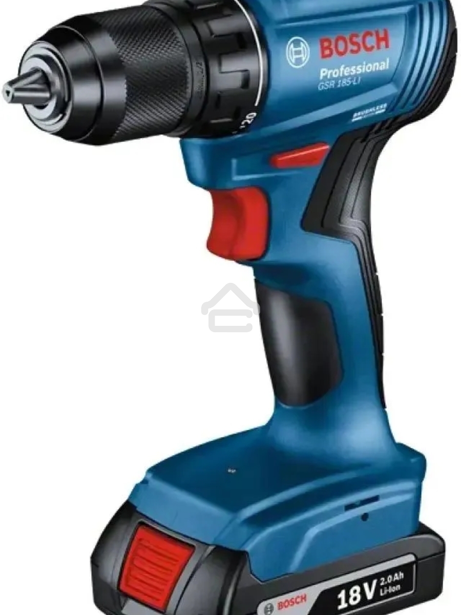Дрель-шуруповерт Bosch GSR 185-LI Аккумуляторная, Кейс